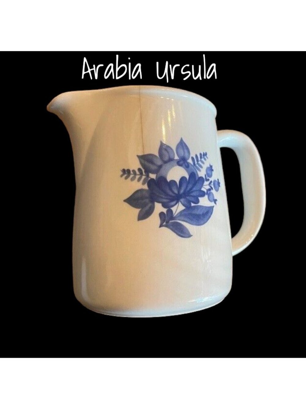 Arabia Ursula 60 oz pitcher Ceramic & Porcelain Flower F L-3 HTF Pattern Finland